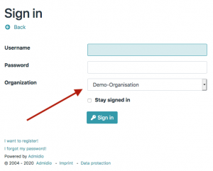 Selecting the organization