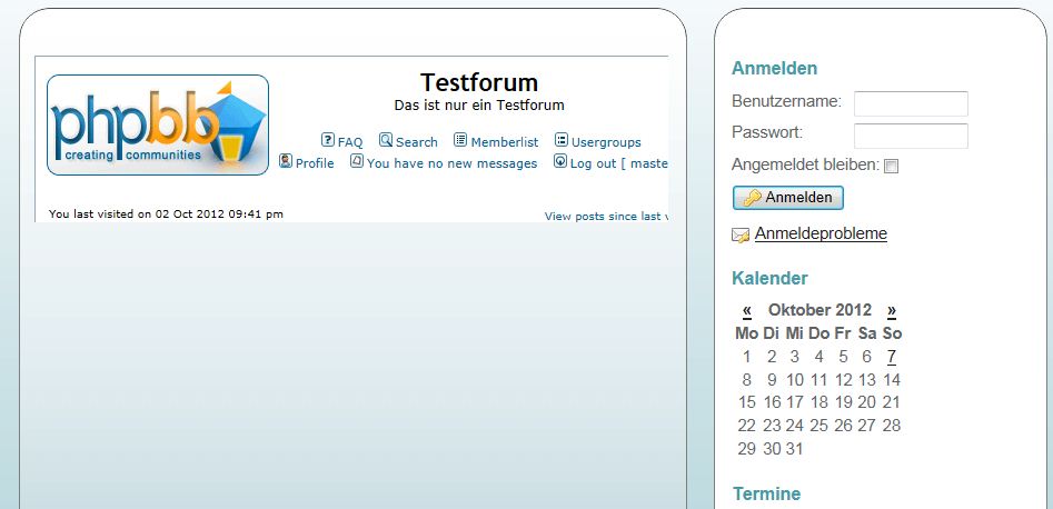 Mein Forum wird nicht richtig angezeigt